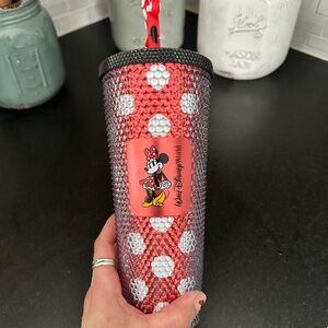 Disney Minnie Mouse Red and White Sparkle Tumbler- Starbucks